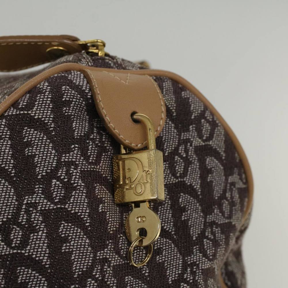 CHRISTIAN DIOR Trotter Canvas Boston Bag Beige Brown Auth 58623 - Picture 14 of 16